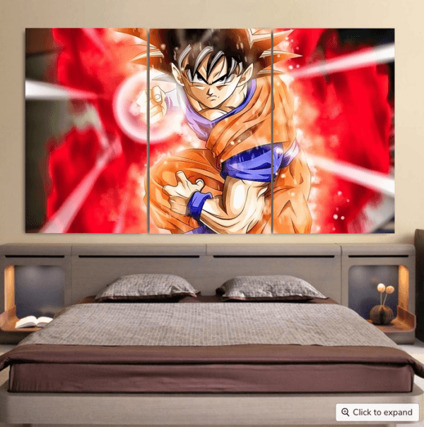 Dragon Ball Super Goku Red Kaioken Energy Epic Punch Cool 3pc Canvas