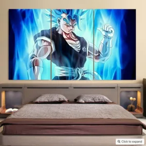 Dragon Ball Z Super Saiyan Vegito Blue Charge Aura Cool 3pc Canvas