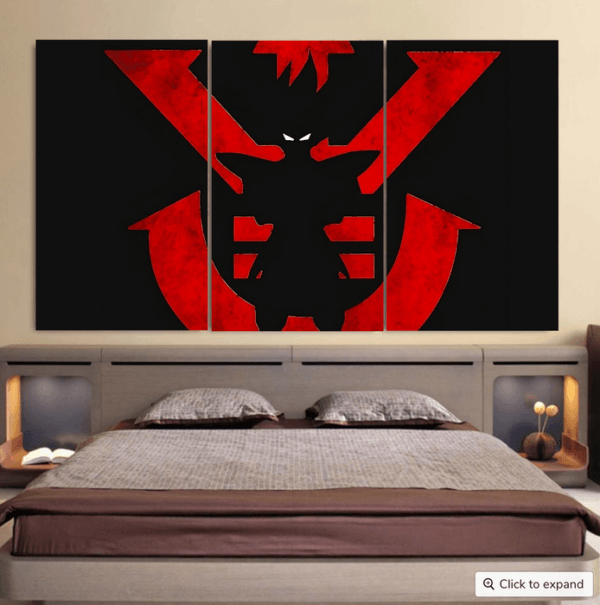 Dragon Ball Z Vegeta Shadow Cool Red Vegeta Symbol Cool 3pc Canvas