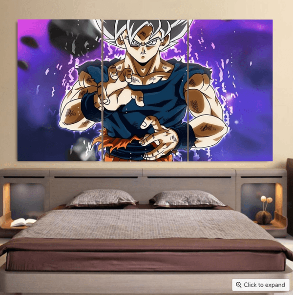 Dragon Ball Z Goku Ultra Instinct Form White Hair Cool 3pc Canvas