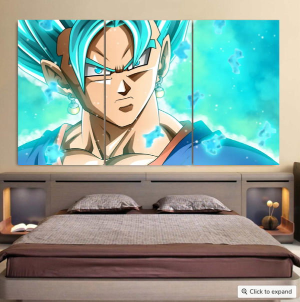 Dragon Ball Super Vegito Blue Super Saiyan Cool 3D Cool 3pc Canvas