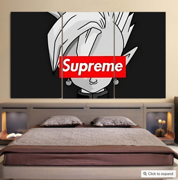 DBZ Zamasu Supreme Kai Logo Creative Black Edition Cool 3pc Canvas