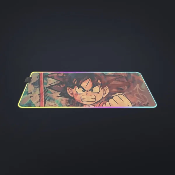 Kid Young Goku Vintage Tie Dye Painting Stylish DBZ 3D cool  LED Mouse Pad