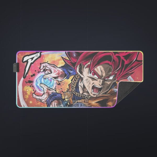 Goku Super Saiyan God cool LED Mouse Pad