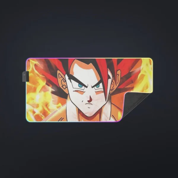Dragon Ball Goku Super Saiyan Rose Flaming Fan Art Cool LED Mouse Pad