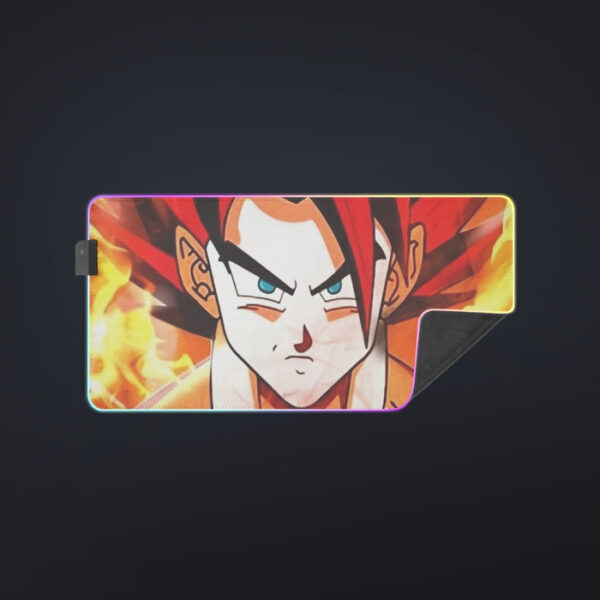 Dragon Ball Goku Super Saiyan Rose Flaming Fan Art Cool LED Mouse Pad