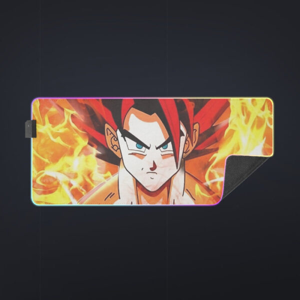 Dragon Ball Goku Super Saiyan Rose Flaming Fan Art Cool LED Mouse Pad