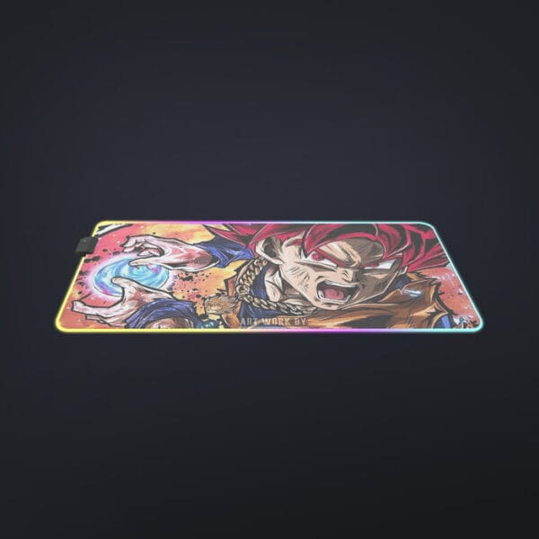 Goku Super Saiyan God cool LED Mouse Pad