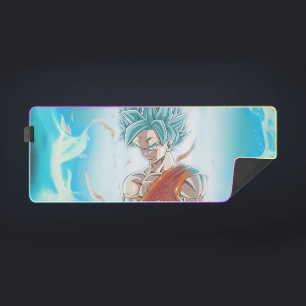 Dragon Ball Serious Super Saiyan Goku 2 Blue Epic Aura cool LED Mouse Pad