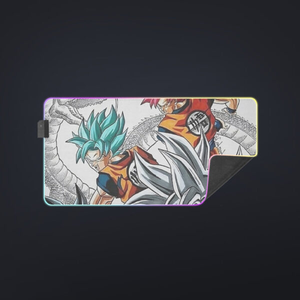 DBS Goku SSJ Transformations White God Blue Red Kaioken Ultra Instinct cool LED Mouse Pad