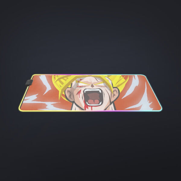 Dragon Ball Goku Super Saiyan Angry Scream Hand Drawing Design cool LED Mouse Pad