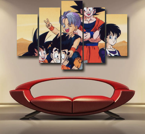 Dragon Ball Son Goku Happy Family Epic 5pc Canvas