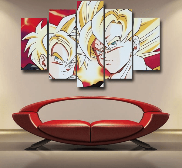 Dragon Ball Z Angry Super Saiyan Fighters Epic 5pc Canvas