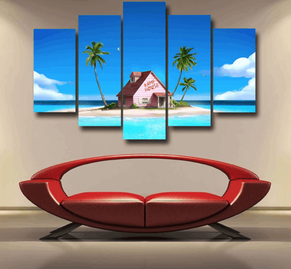 DBZ Master Roshi's Kame House Relax Vibe Concept Graphic Epic 5pc Canvas