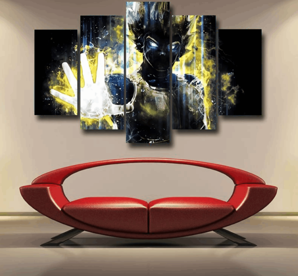 Dragon Ball Z Super Saiyan Vegeta Yellow Aura Epic Epic 5pc Canvas