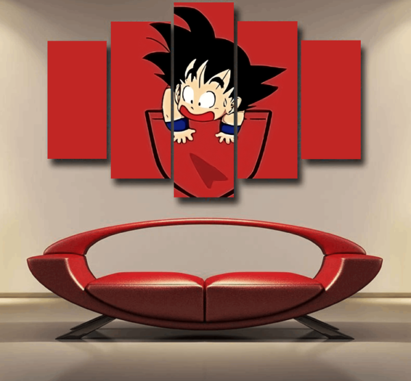 Dragon Ball Cute Goku Kid Pocket Simple Design Streetwear Epic 5pc Canvas