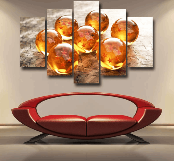 Dragon Ball Z Shenron Dope 7 Stars Crystal Balls Set Epic 5pc Canvas