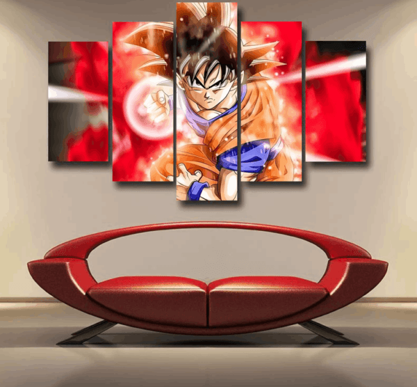 Dragon Ball Super Goku Red Kaioken Energy Epic Punch Epic 5pc Canvas