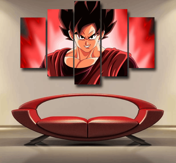 Dragon Ball Super Saiyan Goku Kaioken Epic Red Casual Epic 5pc Canvas