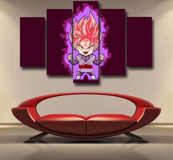 DBZ Goku Black Zamasu Rose Super Saiyan Cute Chibi Design Epic 5pc Canvas