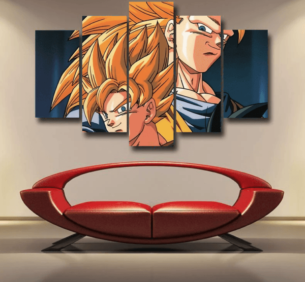 Goku Evolution from Kid to SSJ3 Transformation Dopest 3D Epic 5pc Canvas