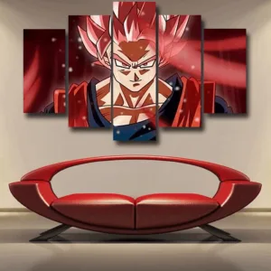 Dragon Ball Son Goku Super Saiyan Rose Portrait Cool Epic 5pc Canvas