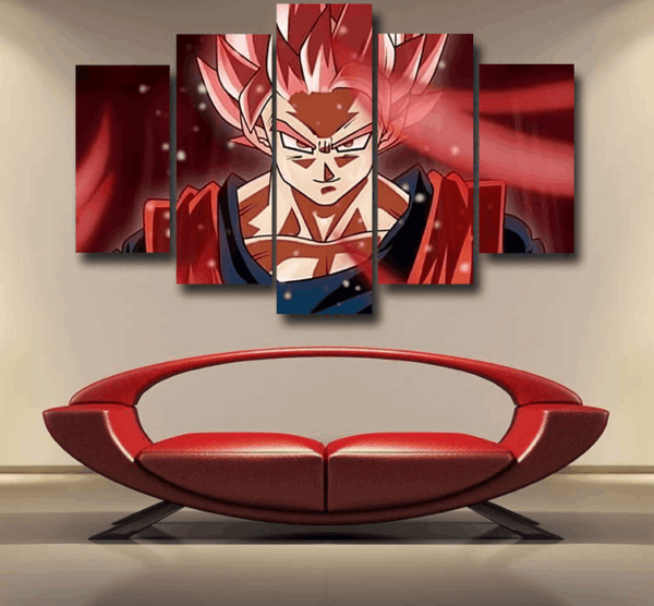 Dragon Ball Son Goku Super Saiyan Rose Portrait Cool Epic 5pc Canvas