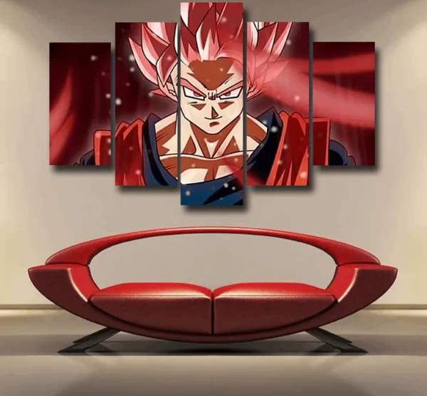 Dragon Ball Son Goku Super Saiyan Rose Portrait Cool Epic 5pc Canvas