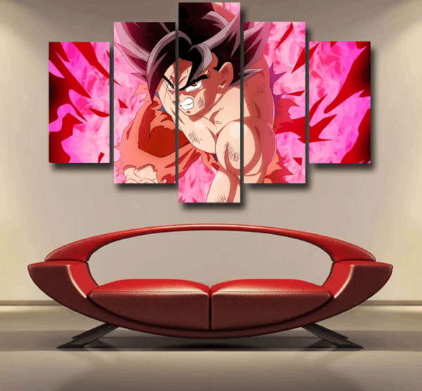 Dragon Ball Super Bruised Goku Red Kaioken Streetwear Epic 5pc Canvas