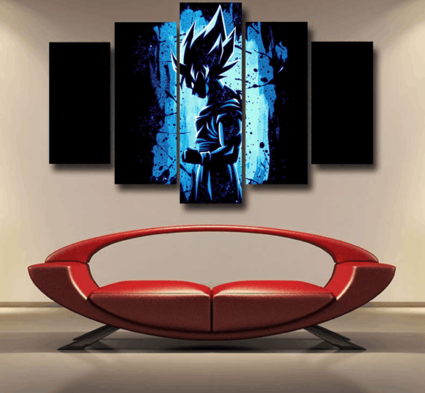 Awesome Goku Blue Design Dragon Ball Z Epic 5pc Canvas