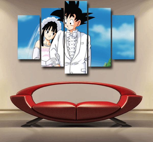 Dragon Ball Z Son Goku Newly Wed Couple Epic 5pc Canvas