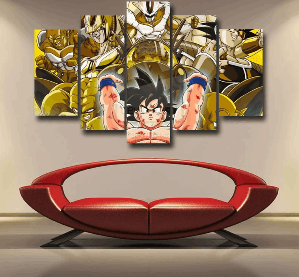 DBZ Goku Spirit Bomb Destroy Villains Cooler Broly Namek Golden Epic 5pc Canvas