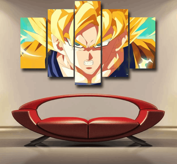 Dragon Ball Goku Super Saiyan Hero Thunder Design Street Style Epic 5pc Canvas