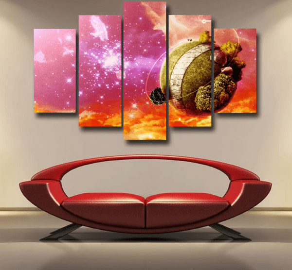 Dragon Ball Z Great King Kai Planet Cool Orange Epic 5pc Canvas