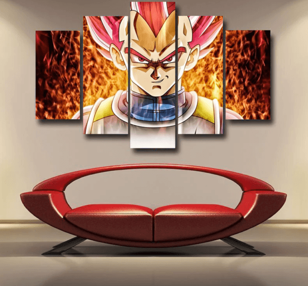 Dragon Ball Super Saiyan God Red Vegeta Cool Casual Epic 5pc Canvas