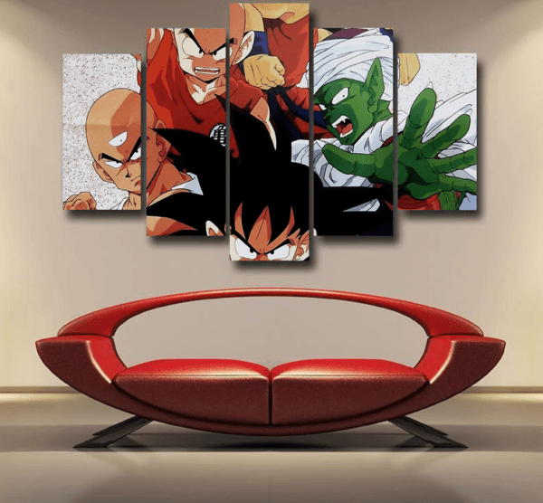 Dragon Ball Goku Piccolo Krillin Heroes Group Awesome Design Epic 5pc Canvas