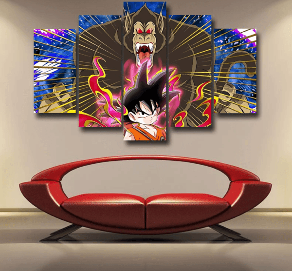 Great Ape Monkey Kid Goku Galaxy High-Quality Battle 3D Epic 5pc Canvas