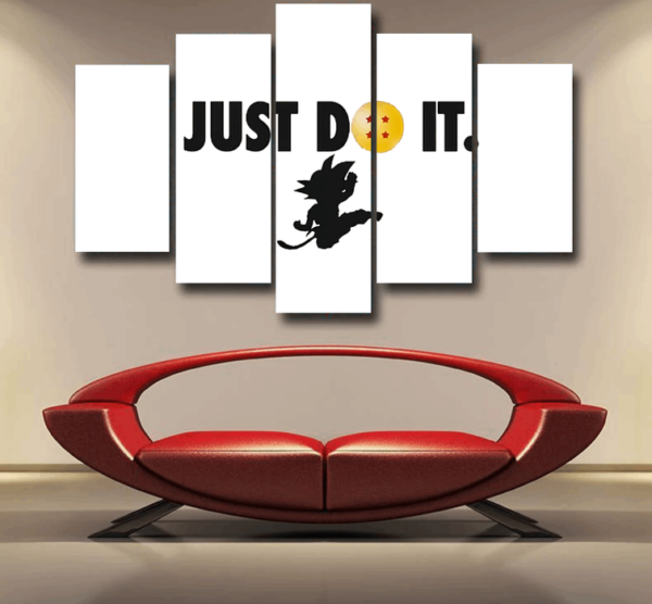 Just Do It Slogan Dragon Ball Kid Goku Dope Black Epic 5pc Canvas