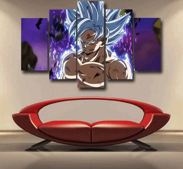 Dragon Ball Goku Ultra Instinct Power Up Vibrant 3D Epic 5pc Canvas