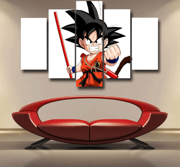 Kid Goku Fighting Dragon Ball Z Epic 5pc Canvas