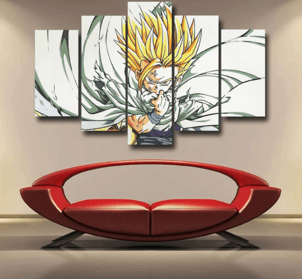 Dragon Ball Teen Gohan Super Saiyan Goku Vegeta Trunks Super Style Epic 5pc Canvas