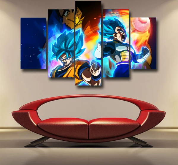 DBZ Legendary Broly Son Goku Vegeta Super Saiyan Blue Epic 5pc Canvas