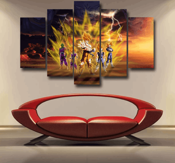 Piccolo Goku And Vegeta Dragon Ball Z Epic 5pc Canvas