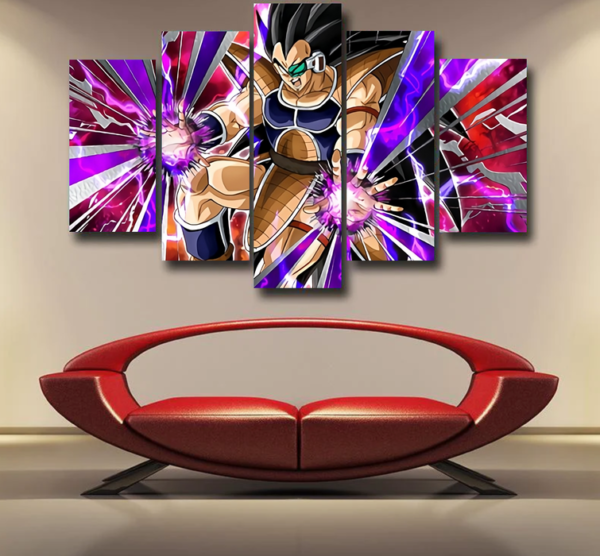 Dragon Ball Z Vibrant Saiyan Raditz Radiant Light Epic 5pc Canvas