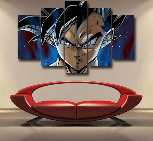 Dragon Ball Z Shirt  SSJ Goku x SSJ Vegeta Fusion Epic 5pc Canvas