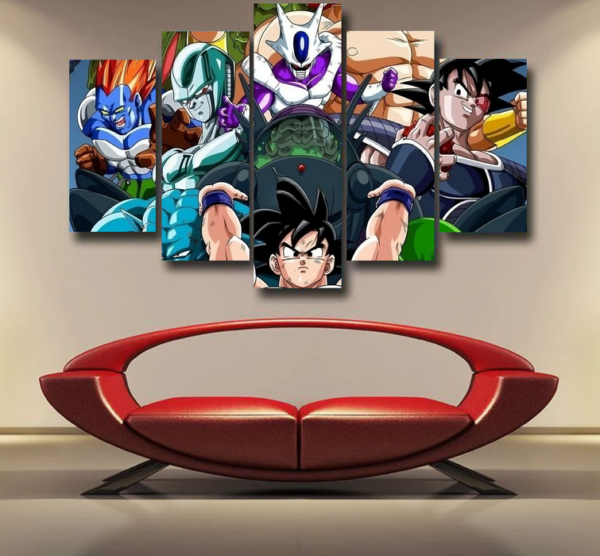 DBZ Goku Spirit Bomb Destroy Villains Cooler Broly Namek Vibrant Epic 5pc Canvas