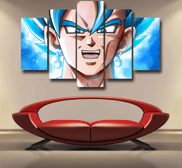 Dragon Ball Vegito Portrait Full Print Cool Design Epic 5pc Canvas