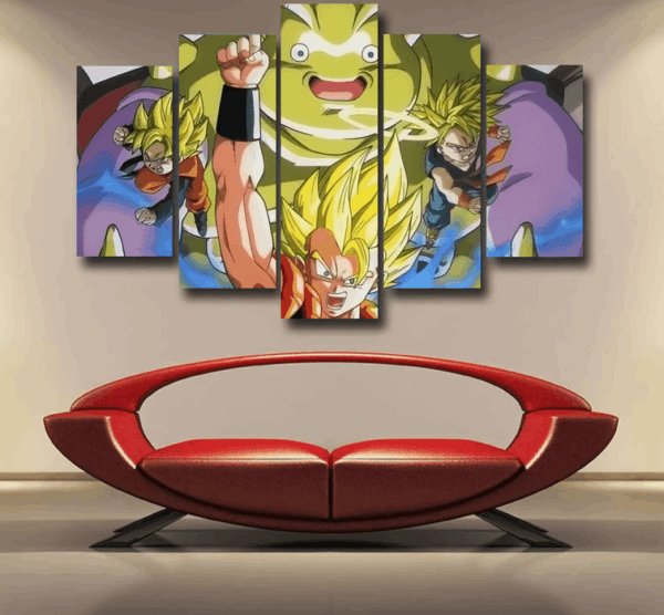 Dragon Ball Super Gogeta Super Saiyan Fusion Streetwear Design Epic 5pc Canvas