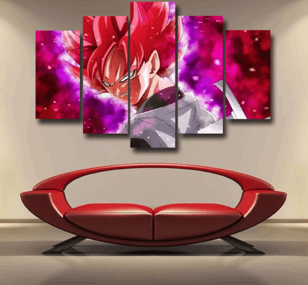 Dragon Ball Super Black Goku Rose Impaled Trunks Sword Epic 5pc Canvas