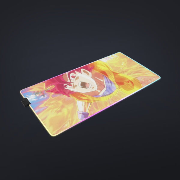 Dragon Ball Goku Super Saiyan Red God Face Portrait Print cool LED Mouse Pad